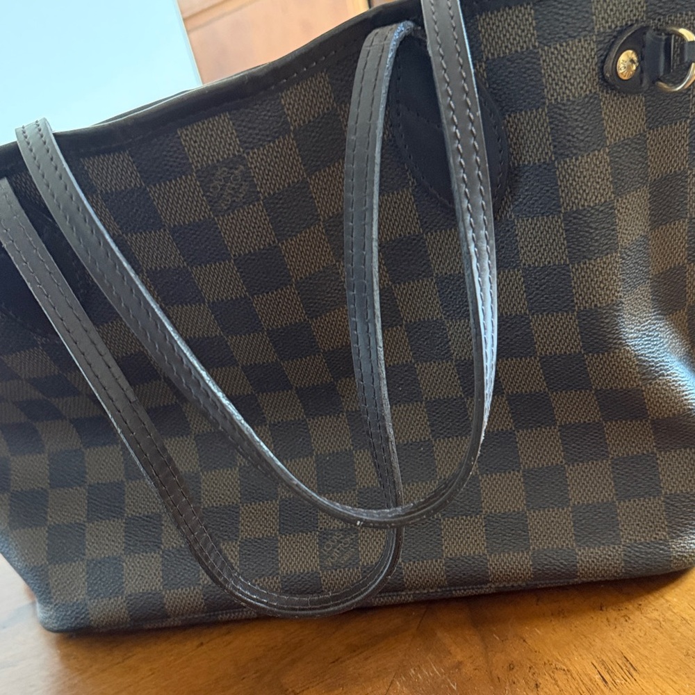 Louis Vuitton Black and Brown Checkered Tote